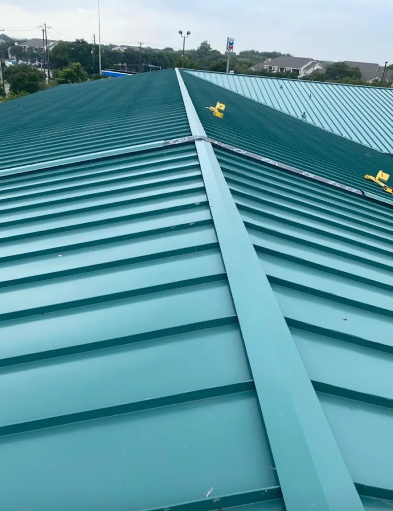 Green commercial metal roof ridge and valley for Metal Roof Repair in New Bern